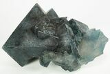 Phenomenal, Blue-Green Octahedral Fluorite Cluster - China #215759-2